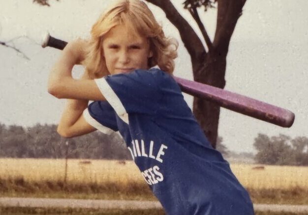 PS: here’s a throwback to Kim in 1982 practicing her back swing. Little did she know she would use that her entire life with all of the curveballs.